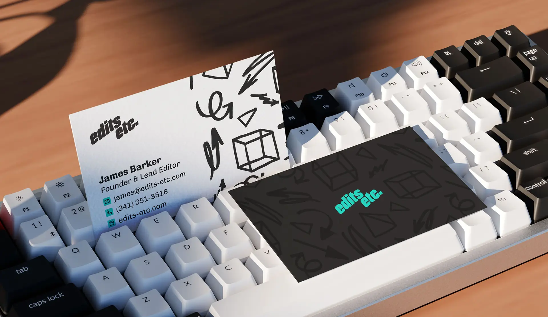 Business-Card-on-Keyboard